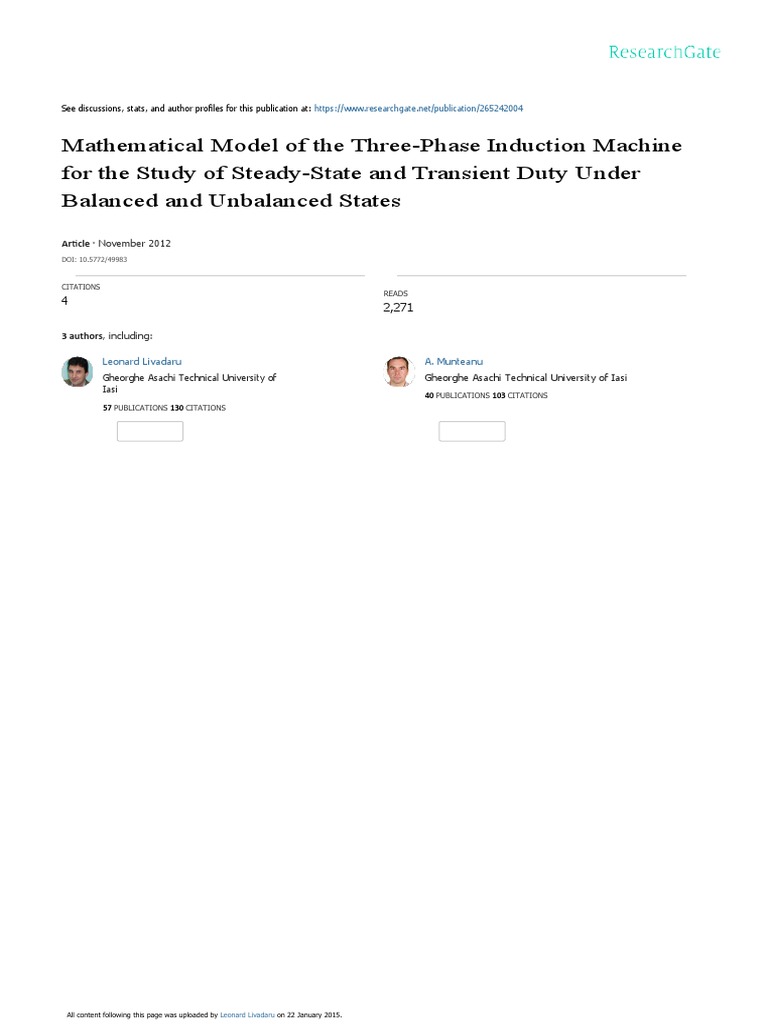 Mathematical Model of The Three-Phase Induction Ma | PDF ...