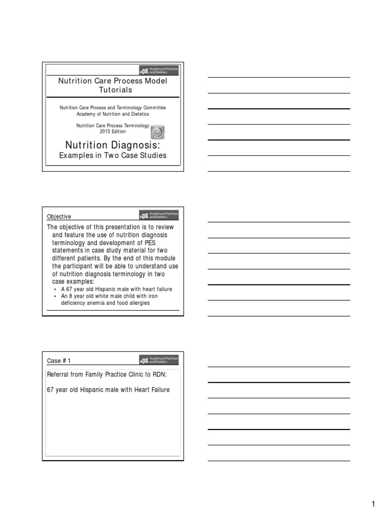 Nutrition Diagnosis Nutrition Care Process Model Tutorials PDF
