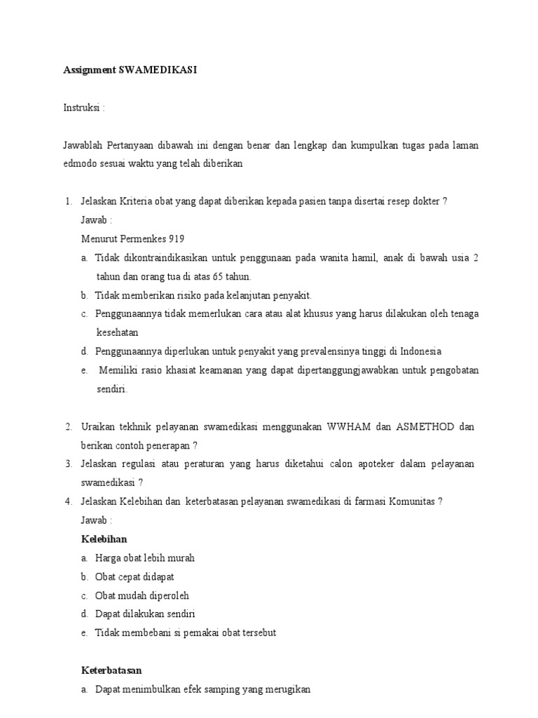 Metode Swamedikasi ASMETHOD dan WWHAM | PDF