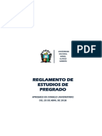 Reglamento de Estudios de Pregrado: Aprobado en Consejo Universitario Del 25 de Abril de 2018