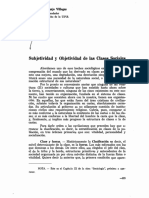 Subjetividad Objetividad de Las Clases Sociales: Por N Jo Villegas