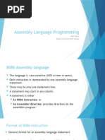 Assembly Language Programming: Bilal Zahoor Kashmir University North Campus