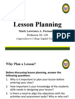 Lesson Planning: Mark Lawrence A. Fernandez