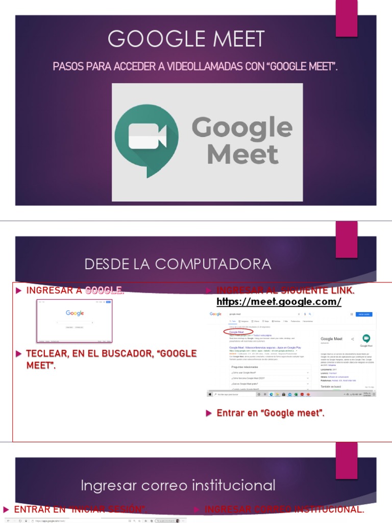 Cómo ingresar a Google Meet fácilmente | PDF