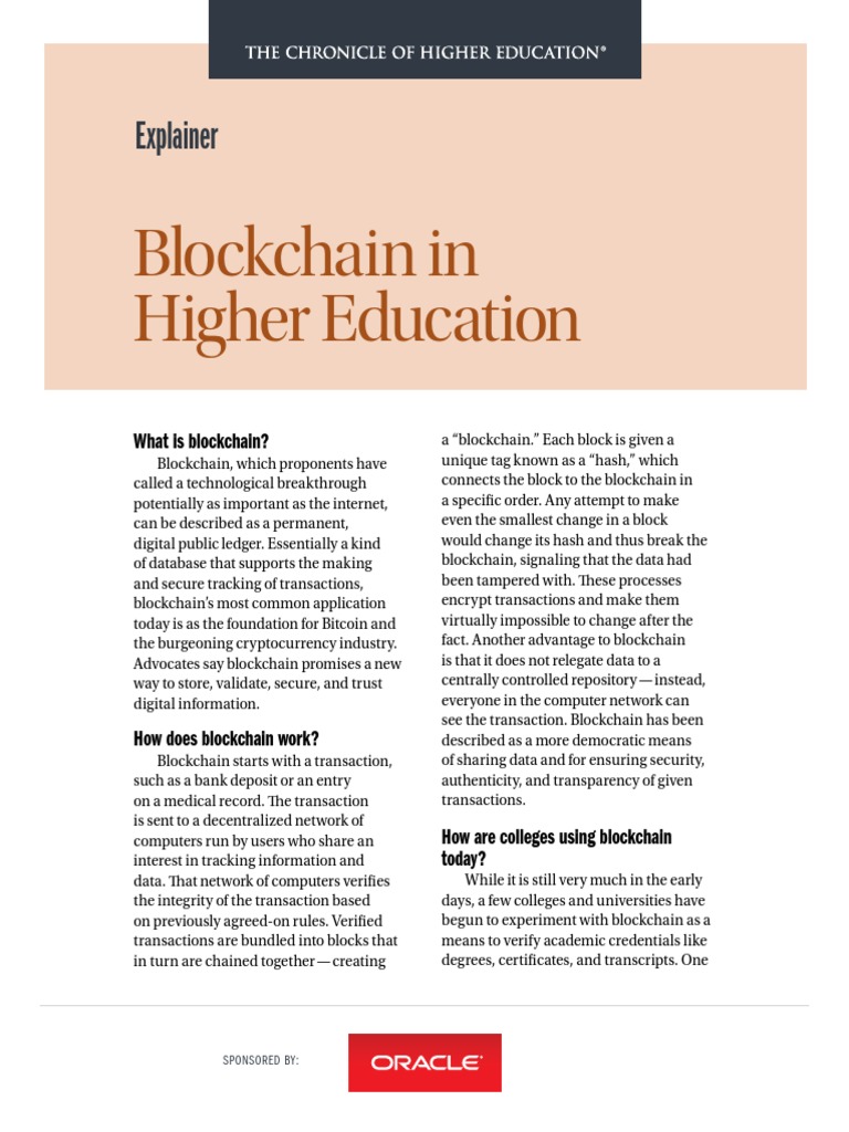Blockchain in Higher Education | PDF | Computing | Computing And ...