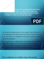 Justifying Points of Whether or Not FBR Will Achieve Assigned Task of Collection of 4.936 Trillions in The CURRENT FISCAL YEAR 2020-2021