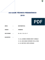 INFORME TÉCNICO PEDAGÓGICO ANUAL PRIMERO 2019