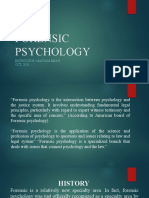 Forensic Psychology: Instructor: Maryam Khan OCT, 2020