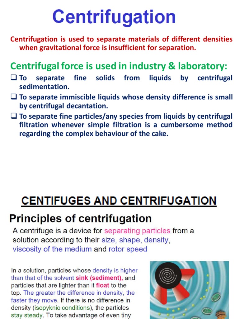 Centrifugal Force Is Used in Industry &amp; Laboratory | PDF 