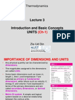 Introduction and Basic Concepts Units: Thermodynamics