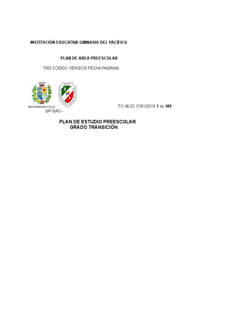 Plan de Estudios Preescolar 2019 | PDF | Educación de la primera ...
