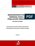 Requerimiento de Energía para La Población Peruana