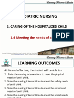 Paediatric Nursing: 1. Caring of The Hospitalized Child