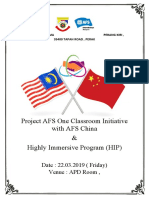 Project AFS One Classroom Initiative With AFS China & Highly Immersive Program (HIP)