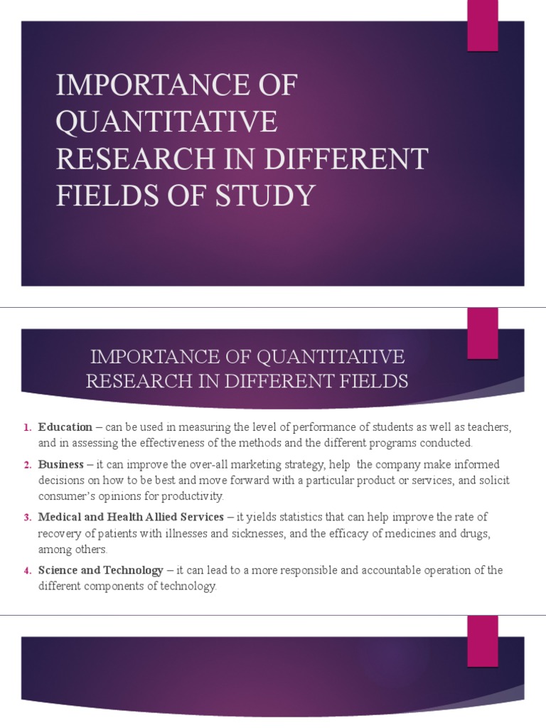 importance of quantitative research to students