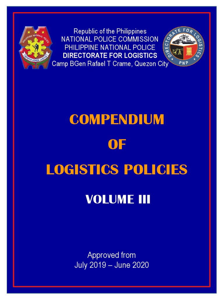 Compendium of Logistics Policies Volume III PDF | PDF | Logistics | Wellness