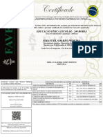 Certificado de Conclusão de Curso - Com Fundo - Emanuel Soares Pereira - Educação Física Escolar - 240 Horas
