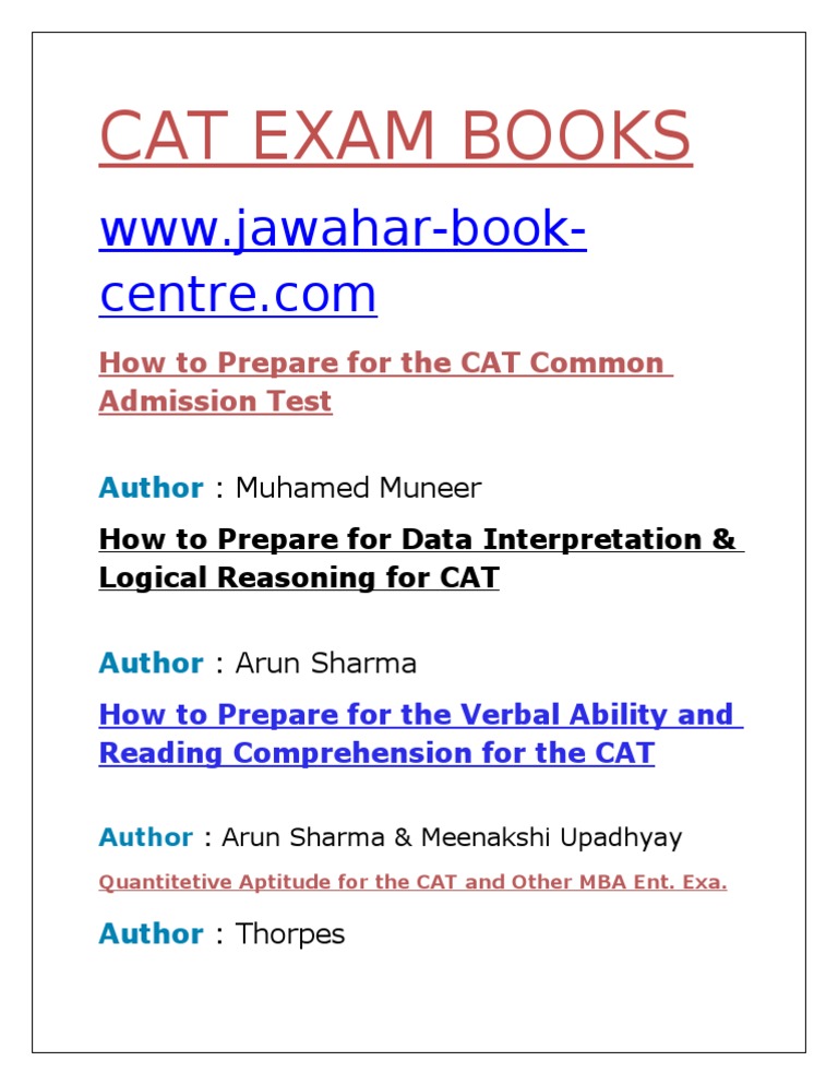 CAT EXAM BOOKS