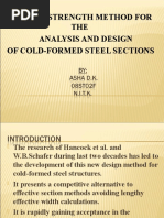 Direct Strength Method For THE Analysis and Design of Cold-Formed Steel Sections