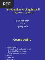 Introduction To Linguistics II: Ling 2-121C, Group B