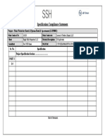 Specification Compliance Statement: Project: Main Works For Shatti Al Qurum Hotel & Apartments (LO190001)