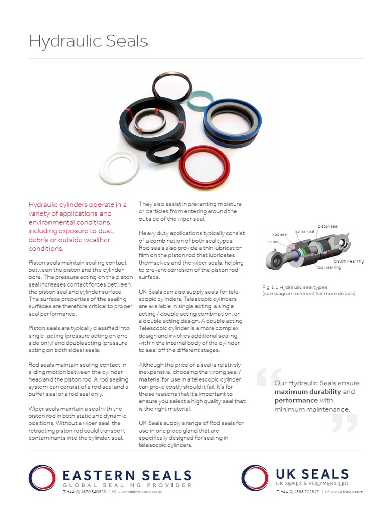 Hydraulic Seals PDF Machines Mechanical Engineering