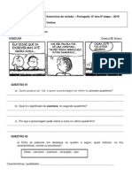 Exercícios - Verbos 6º Ano CSP 3 Etapa