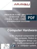 Program Name: Bba (FS&B) Semester: 1 SEM Course Name: Computer & Information Systems