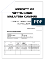 University of Nottingham Malaysia Campus: Community Service Activity Proposal Plan