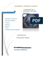 "Lab Report No 1" Electrical Network Analysis