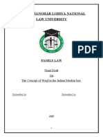 Dr. Ram Manohar Lohiya National Law University: Final Draft On The Concept of Waqf in The Indian Muslim Law