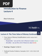 Introduction To Finance: Blair Robertson