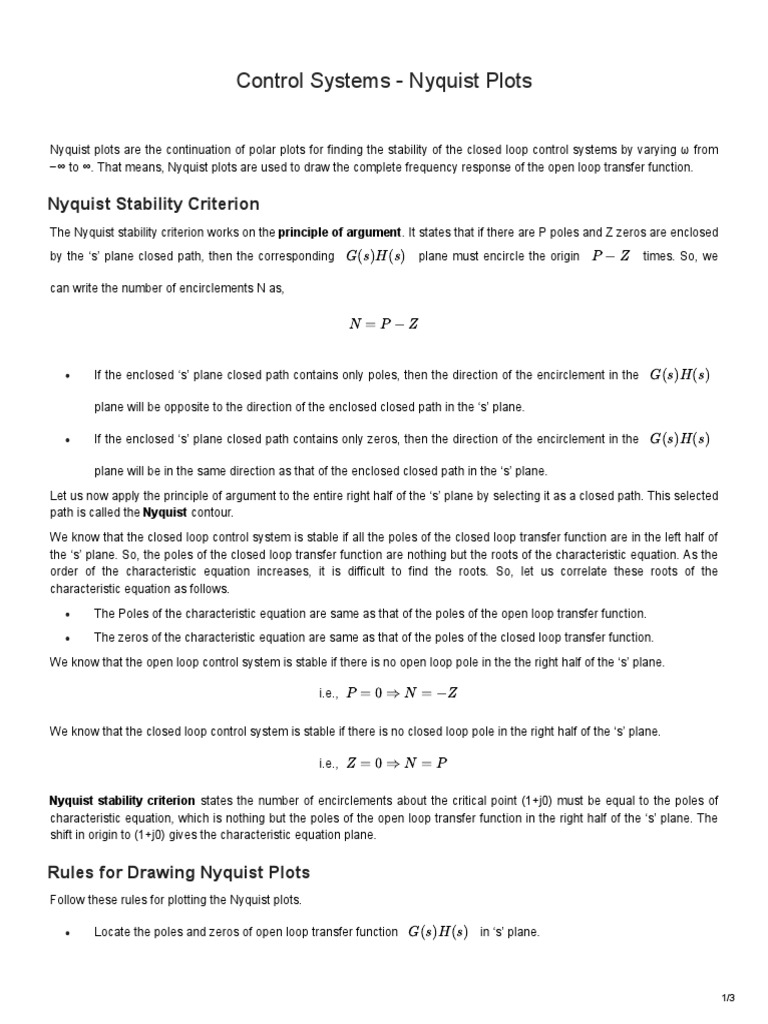 Nyquist Plots in Control Systems | PDF | Cybernetics | Mechanics