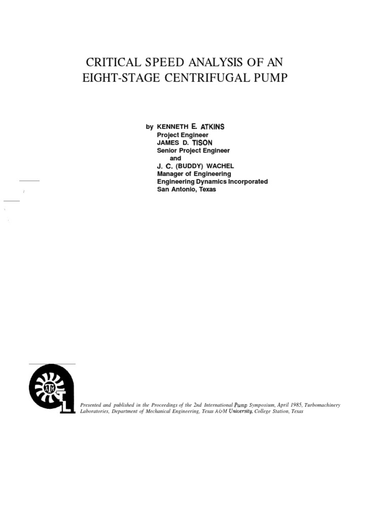 Critical Speed Analysis of Centrifugal Pump PDF | PDF | Bearing ...