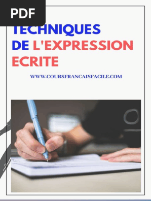 techniques de l expression ecrite b pdf langue francaise phrase