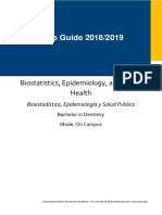 Course Guide 2018/2019: Biostatistics, Epidemiology, and Public Health