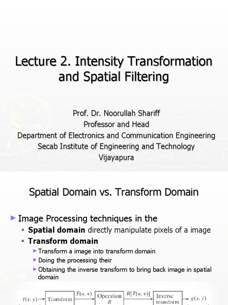 Lecture 2. Intensity Transformation and Spatial Filtering | PDF ...