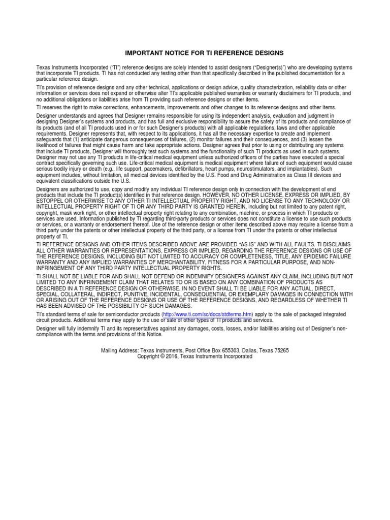 Important Notice For TI Designs | PDF | Medical Device | License