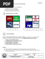 2 Quarter Module #2 (Week 2) - Non-State Institutions Objectives