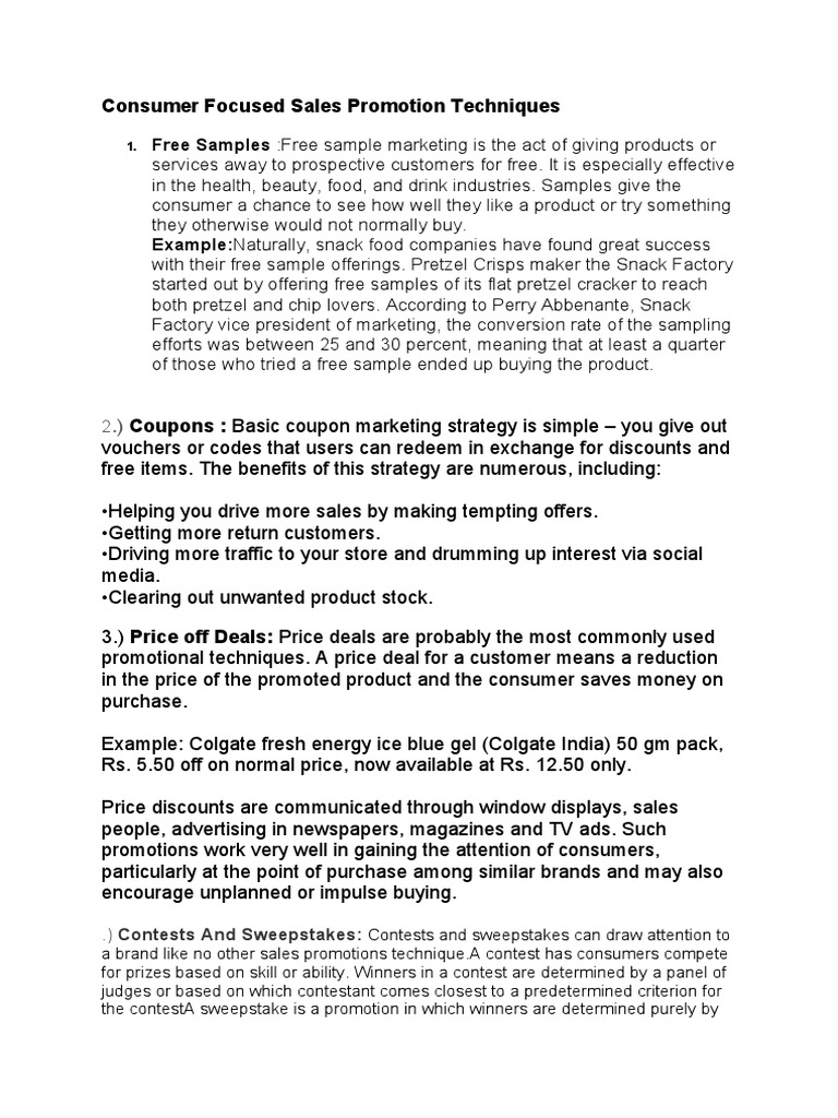 Effective Consumer Sales Promotion Strategies | PDF | Coupon | Sales
