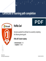 Certificate of Learning Path Completion: Nofita Sari Nofita Sari