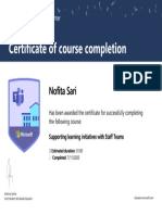 Certificate of Course Completion: Nofita Sari Nofita Sari