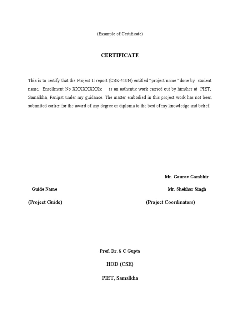 2 Sample Certificate | PDF