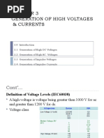 Generation of High Voltages & Currents