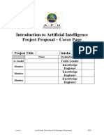 Introduction To Artificial Intelligence Project Proposal - Cover Page