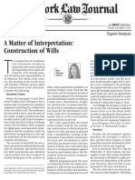 A Matter of Interpretation: Construction of Wills: Expert Analysis