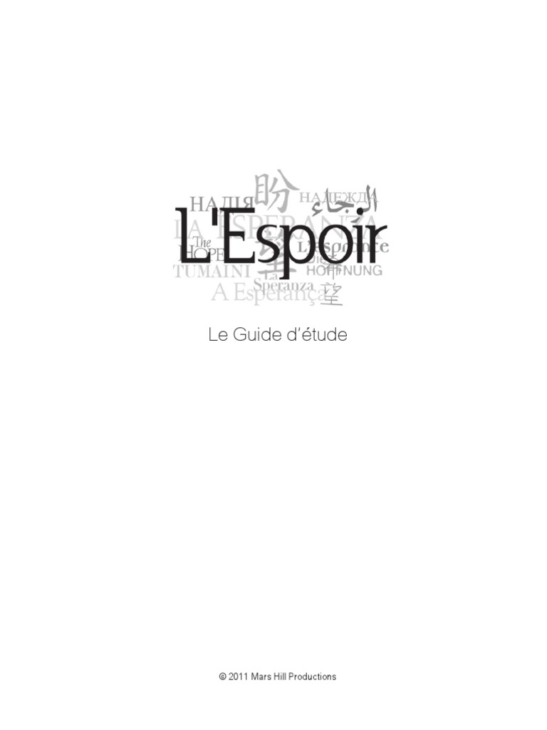 Alain Moloto Livre Louange Et Adoration Pdf The Hope Study Guide FRENCH FINAL 10 | PDF | Bible | Résurrection de Jésus