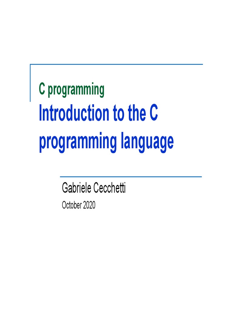 1-Introduction To The C Programming Language | PDF | Data Type | C ...