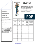 Sample Conversation: Visit To The Doctor: Patient's Activity Sheet
