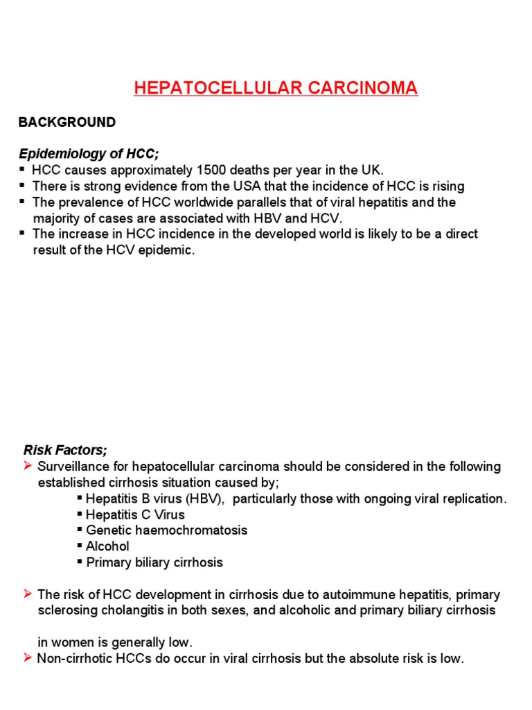Hepatocellular Carcinoma Overview and Treatment | PDF | Hepatitis ...